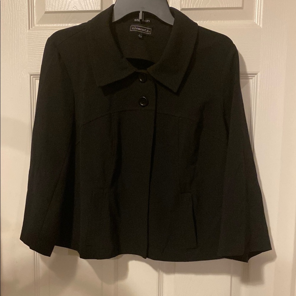 Elementz Black Cape Jacket Versatile and Elegant